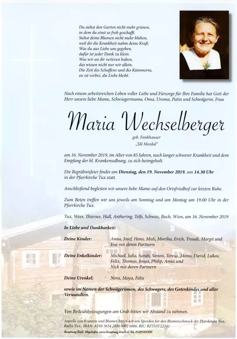 Parte von Maria Wechselberger